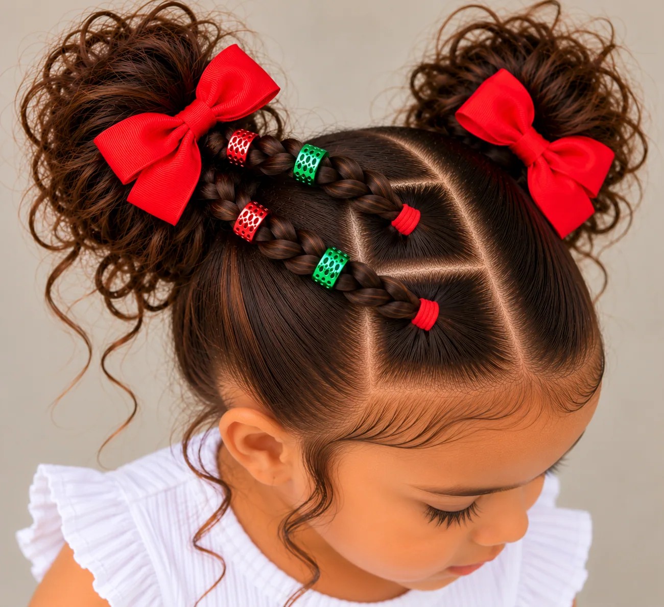 Child’s hairstyle with cleaner and more defined sections