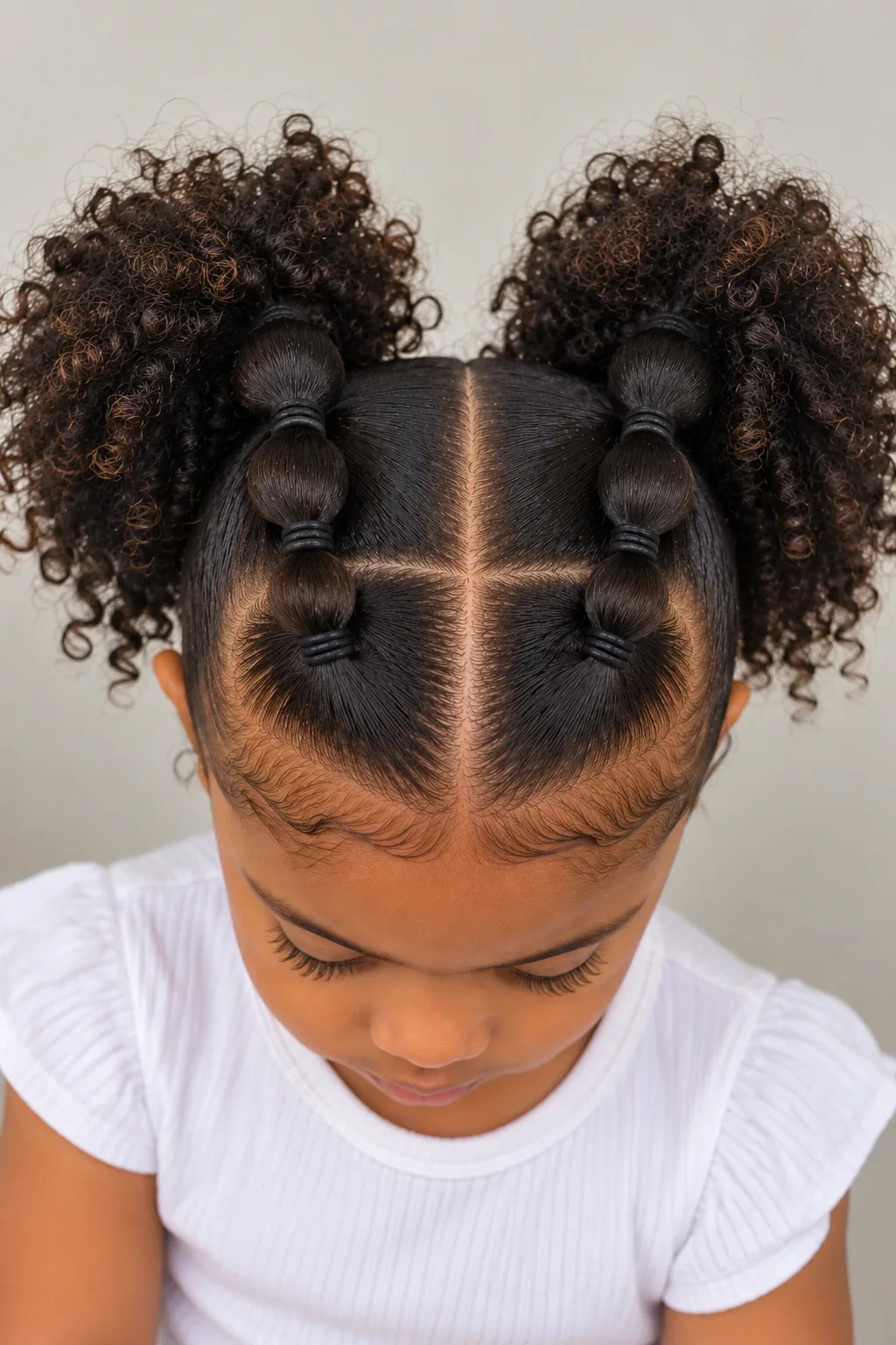 Everyday curly or coily hairstyle before festive accessories